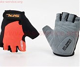 Перчатки без пальців S з гелевими вставками під долоню, чорно-помаранчеві SBG-1457