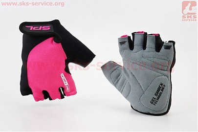 Перчатки без пальців M з гелевими вставками під долоню, чорно-рожеві SBG-1457