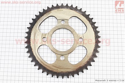 Зірка задня WY125 &mdash; 428-46Т &mdash; d=58; 4отв.*90mm "гартована" (ZS125J спиці)