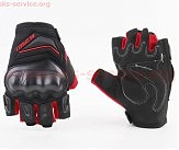 Перчатки мотоциклетні без пальців XL-Чорно-Червоні, тип 2