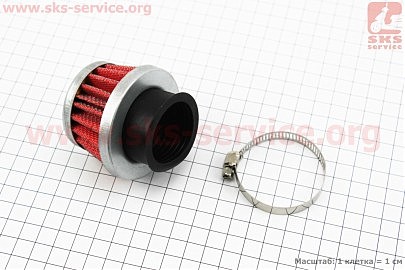 Фильтр воздушный нулевой 38мм прямой "конус", низкий