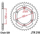 Зірка задня легкосплавна JT JTA210.49BLK 49x520