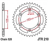 Звезда задняя легкосплавная JT JTA210.44BLK 44x520