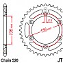 Звезда задняя легкосплавная JT JTA822.48BLK 48x520