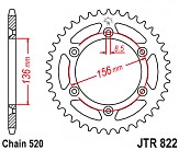 Звезда задняя легкосплавная JT JTA822.45BLK 45x520
