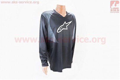 Футболка (Джерсі) чоловіча XL-(Polyester 100%), довгі рукави, вільний крій, чорно-сіра, НЕ оригінал