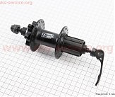 Втулка задня MTB алюмінієва 14Gx36H під касету 8-11зв, Disk-brake, 2 пром-підшипники 6200 2RS, кріпл. ексцентрик, чорна FB-A291В