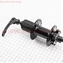 Втулка задня MTB алюмінієва 14Gx36H під касету 8-11зв, Disk-brake, 2 пром-підшипники 6200 2RS, кріпл. ексцентрик, чорна FB-A291В