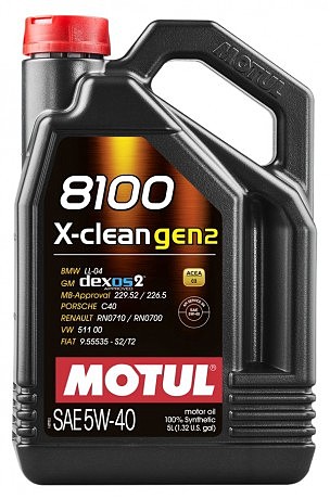 Масло моторное 100% синтетическое д/авто 854151/8100 X-CLEAN GEN2 SAE 5W40 (5L)/109762