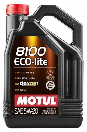 Масло моторное 100% синтетическое д/авто 841451/8100 ECO-LITE 5W20 (5L)/109104