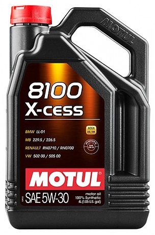 Масло моторное 100% синтетическое д/авто 368107/8100 X-CESS 5W30 (4L)/108945