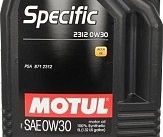 Масло моторне 100% синтетичне д/авто 867551/SPECIFIC 2312 SAE 0W30 (5L)/106414