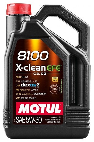 Масло моторное синтетическое д/авто 814007/8100 X-CLEAN EFE SAE 5W30 (4L)/109171