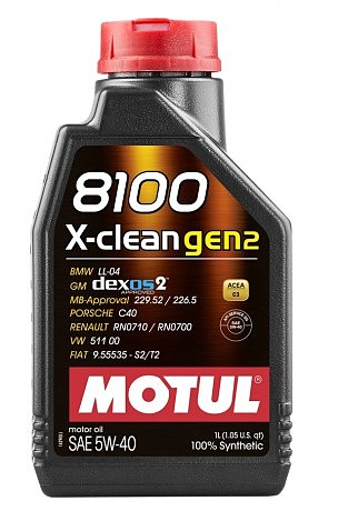 Масло моторное 100% синтетическое д/авто 854111/8100 X-CLEAN GEN2 SAE 5W40 (1L)/109761