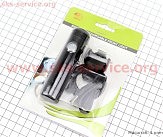 Фонарь передний 1 диод 200 lumen алюминиевый, Li-ion 3.7V 2400mAh зарядка от USB, влагозащитный, JY-7012F