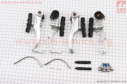 Тормоз V-brake 110мм (2 колеса), алюминиевый, СВ-133