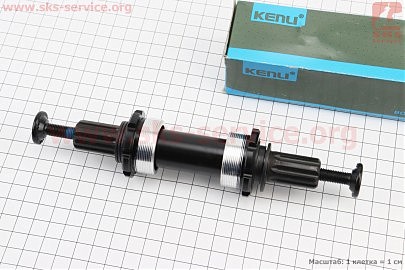 Каретка "шлицы BMX 8T-19мм" 150мм, 4 пром-подшипники (19*31*7), KL-06C (EURO Type)