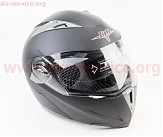 Шлем модуляр, закрытый с откидным подбородком+откидные очки BLD-158 М (57-58см), ЧЁРНЫЙ матовый