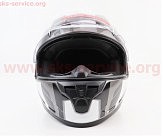 Шлем интеграл, закрытый (сертификация DOT)+откидные очки BLD-M67 S (55-56см), СЕРЫЙ глянец с бело-чёрным рисунком