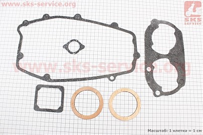 Прокладки двигуна 12V, к-кт 6 деталей, (пароніт, мідь)