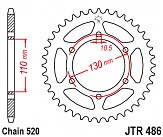 Зірка задня легкосплавна JT JTA486.48BLK 48x520