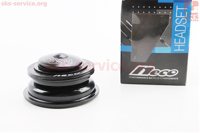 Рулевая колонка 1-1/8"x1-1/4" (44/28,6x50.6/30мм) безрезьбовой вилки, полуинтегрированные, чёрные H-100