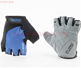 Перчатки без пальцев M с гелевыми вставками под ладонь, чёрно-синие SBG-1457