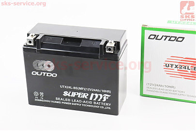 Акумулятор 12V24Аh UTX24L-BS(MF) кислотний (L205*W87*H162mm)
