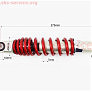 Амортизатор задній GY6/Honda — 275мм*d49мм (втулка 10мм / вилка 8мм) регул., червоний