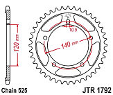 Звезда задняя легкосплавная JT JTA1792.43BLK