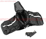 Сумка трансформер на багажник, розкладні бічні кишені, світловідбиваючі смуги, чорно-сіра, НЕ оригінал