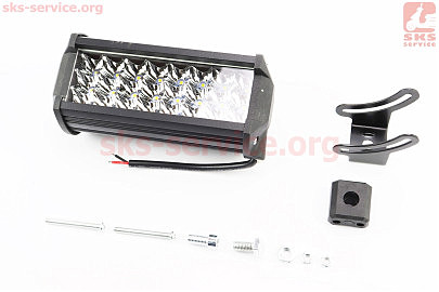 Фара додаткова світлодіодна вологозахисна — 24 LED з кріпленням, прямокутна 76*166мм