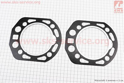 Прокладка головки циліндра R190N-90mm, к-кт 2шт (вн. кільце з виступом)