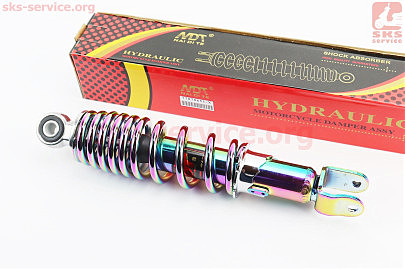 Амортизатор задний GY6/Yamaha — 265мм*d55мм (втулка 10мм / вилка 8мм) регулир., плазма