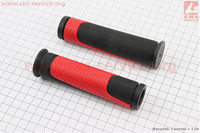 Ручки керма 125мм, чорно-червоні SBG-6708L