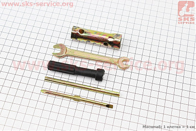 Ключ свічковий для 4Т — 16/18mm + 3 предмети (ріжковий ключ 8*10mm/шток/викрутка+-) "ЗІП"