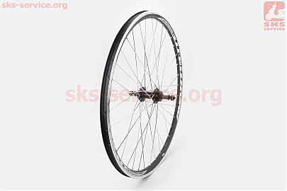 Колесо 26" заднє V-brake, обід "крапля" та втулка 14Gx36H алюмінієві, пром-підшипники 6200 2RS, під вільнобіг, кріпл. гайка, "AVANTI" (можл. подряпини)