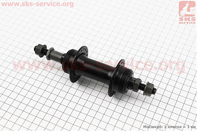 Втулка задняя MTB 14Gx36H под вольнобег, Disk-brake (резьба), крепл. гайка, чёрная SF-A07R