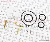 Ремонтный к-кт карбюратора 70cc, 15 деталей+поплавок