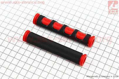 Грипсы &mdash; чехлы на рычаги тормозные РЕЗИНОВЫЕ к-кт 2шт, ЧЕРНО/КРАСНЫЕ