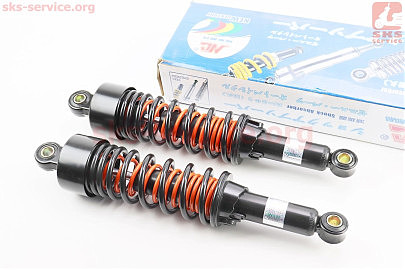 BOXER BM/ВМX 150cc Амортизатор задний 340мм*d63мм (втулка 12мм / втулка 12мм) регулир., черный/оранжевый, к-кт 2 шт