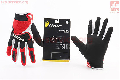 Перчатки мотоциклетные XL-Красные с цветными вставками