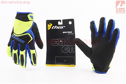 Перчатки мотоциклетні M-Зелені з кольоровими вставками