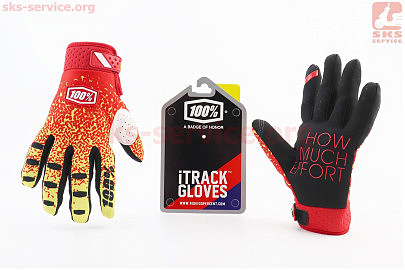 Перчатки мотоциклетные M-Красные с цветными вставками