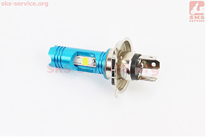 Лампа фари діодна H4 — LED-2+1 синє підсвічування (синє)