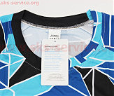 Футболка (Джерсі) чоловіча M-(Polyester 80% / Spandex 20%), короткі рукави, вільний крій, біло-синьо-чорна, НЕ оригінал