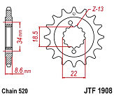 Звезда передняя JT JTF1908.14 14x520