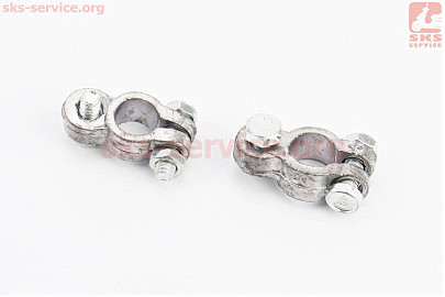 Клеммы на аккумулятор (пара + d-13mm и &mdash; d-12mm), свинец