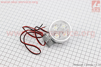 Фара додаткова світлодіодна — 4 LED з кріпленням