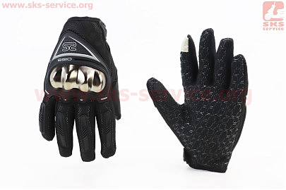 Перчатки мотоциклетні L-Чорно-Сірі (сенсорний палець)